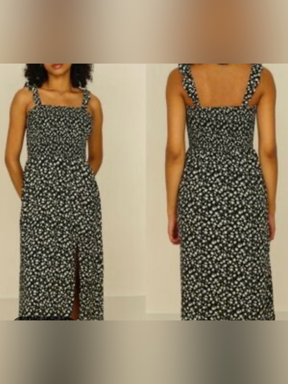 Abercrombie & Fitch Dress Navy Blue Polka Dot Midi M